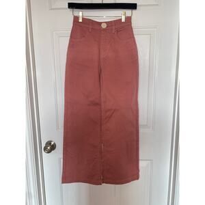 Whimsy & Row Flora Wide Leg Pant in Terracotta Pink Size 24